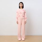  Bộ WINNY mặc nhà nỉ nhung quần dài tay dài màu hồng nhạt 1MNNN25006D 