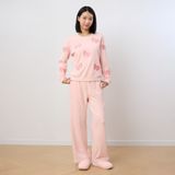  Bộ WINNY mặc nhà nỉ nhung quần dài tay dài màu hồng nhạt 1MNNN25006D 