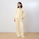  Bộ WINNY mặc nhà nỉ nhung quần dài tay dài màu vàng nhạt 1MNNN25005D 