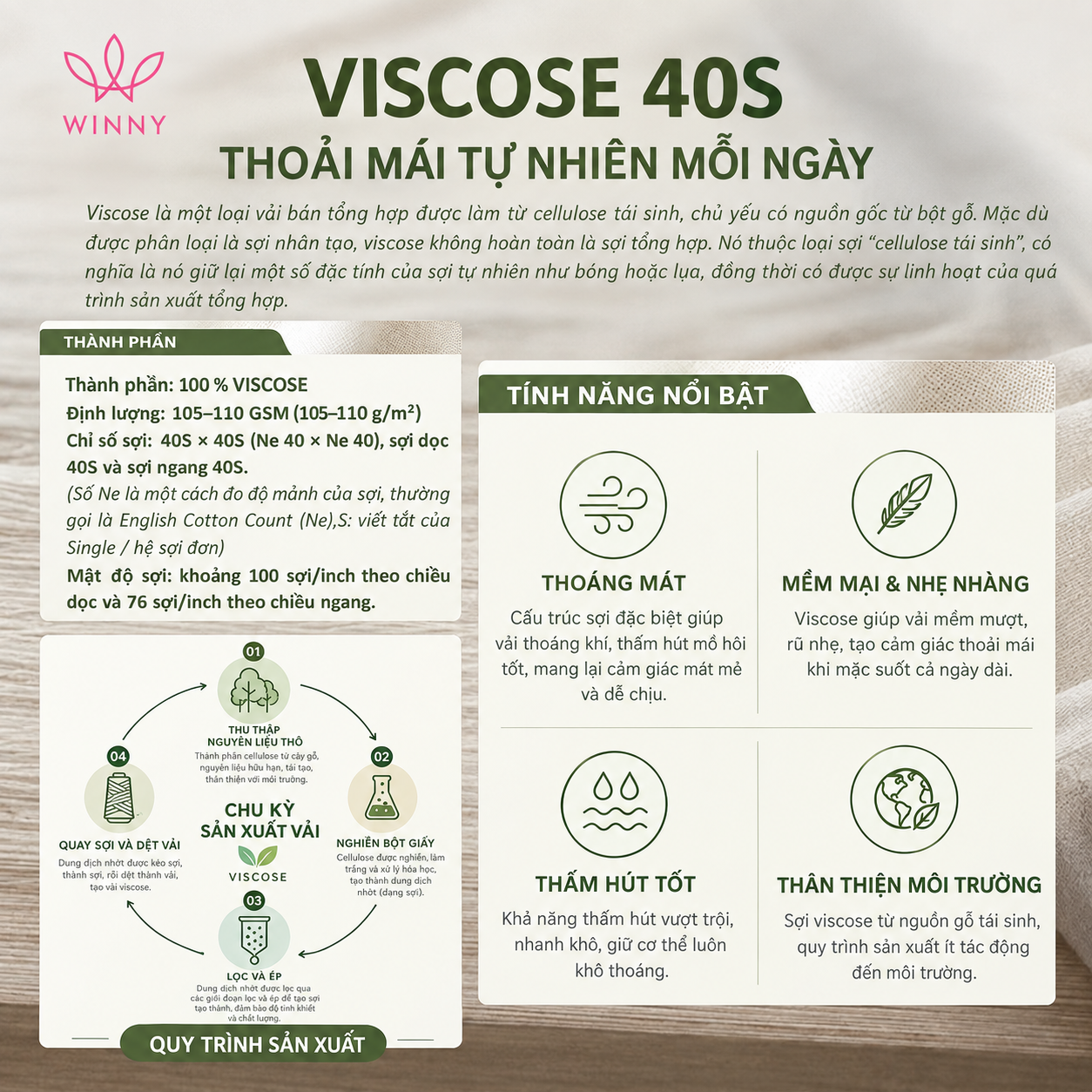 Bộ WINNY viscose 40s quần ngắn không tay 1MNLA26026N
