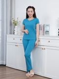  Bộ WONNER by WINNY mặc nhà cotton CVC quần dài tay ngắn màu xanh da trời 2MNCV26002D 