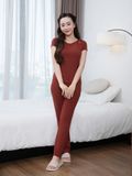  Bộ WONNER by WINNY mặc nhà cotton CVC quần dài tay ngắn màu nâu 2MNCV26004D 