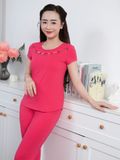  Bộ WONNER by WINNY mặc nhà cotton CVC quần dài tay ngắn màu hồng  2MNCV26006D 