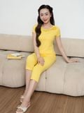  Bộ WONNER by WINNY mặc nhà cotton CVC quần lửng tay ngắn màu vàng 2MNCV26007L 