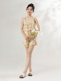  Bộ WONNER by WINNY mặc nhà tole lanh quần ngắn không tay màu hoa to hồng 2MNLA26011N 