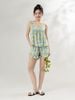  Bộ WONNER by WINNY mặc nhà tole lanh quần ngắn không tay màu hoa to xanh dương 2MNLA26012N 