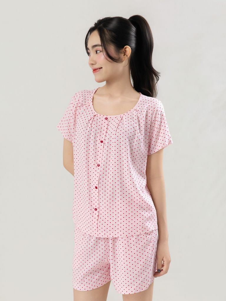 Bộ WONNER by WINNY mặc nhà tole lanh quần ngắn tay ngắn 2MNLA26013N