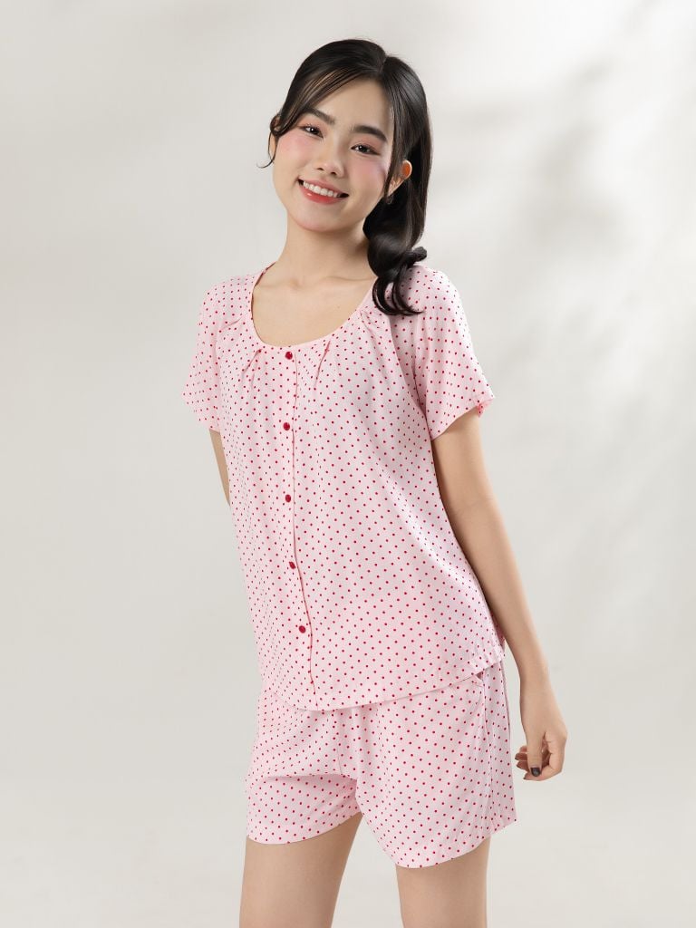 Bộ WONNER by WINNY mặc nhà tole lanh quần ngắn tay ngắn 2MNLA26013N