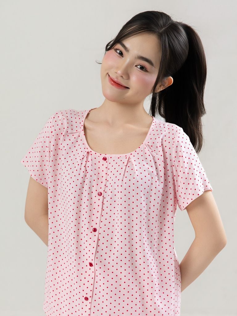 Bộ WONNER by WINNY mặc nhà tole lanh quần ngắn tay ngắn 2MNLA26013N
