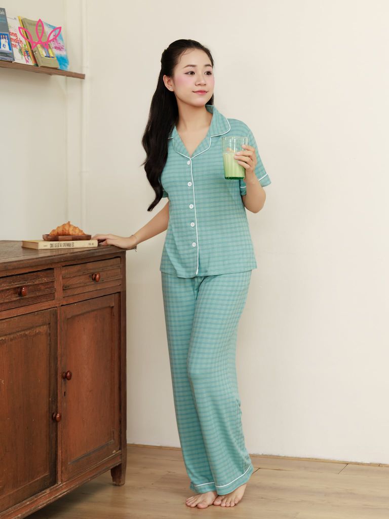 Bộ WINNY cotton pijama quần dài tay ngắn 1MNCT26015D