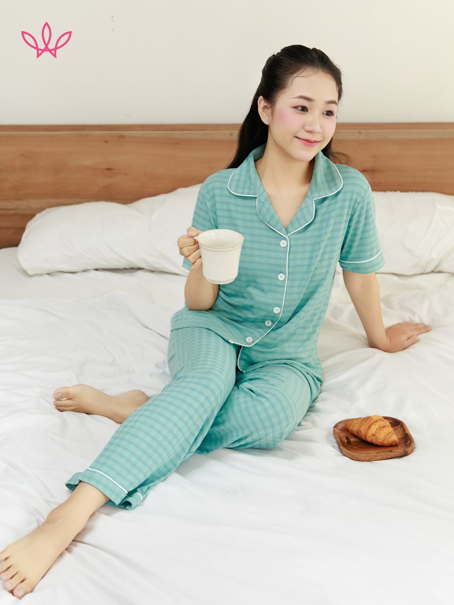Bộ WINNY cotton pijama quần dài tay ngắn 1MNCT26015D