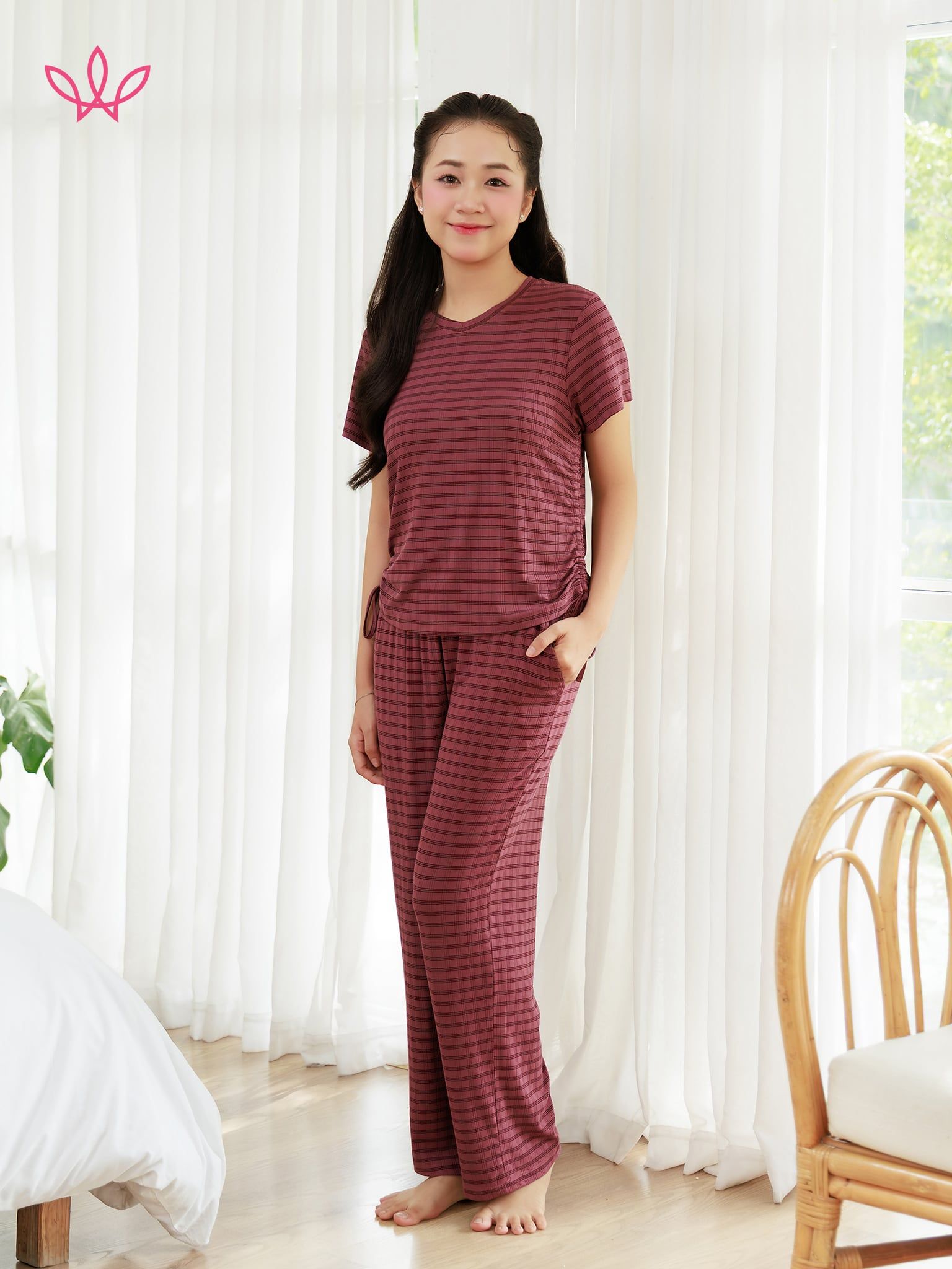 Bộ WINNY cotton quần dài tay ngắn 1MNCT26016D