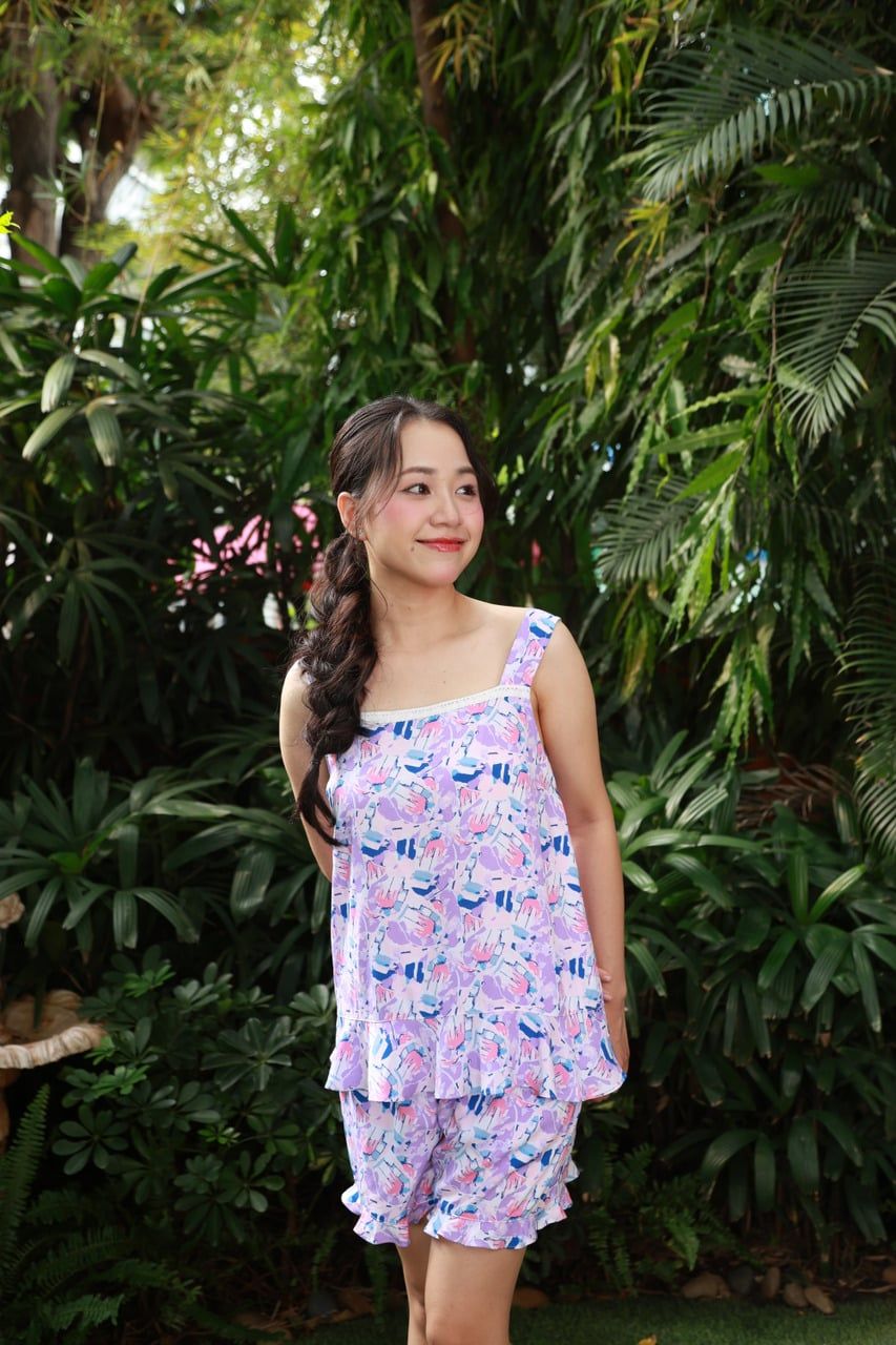 Bộ WINNY viscose 40s quần ngắn hai dây 1MNLA26027N