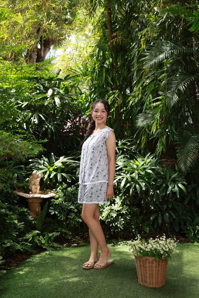 Bộ WINNY viscose 40s quần ngắn không tay 1MNLA26026N