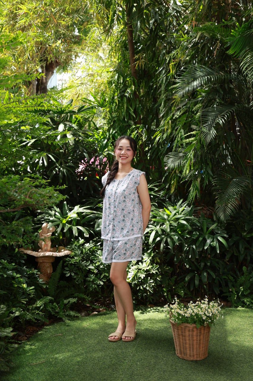 Bộ WINNY viscose 40s quần ngắn không tay 1MNLA26026N