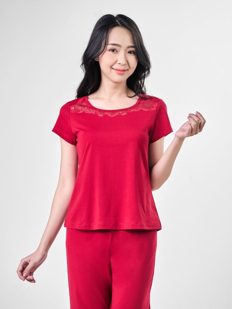Bộ đồ mặc nhà CVC quần dài tay ngắn  -  2MNCT24004D