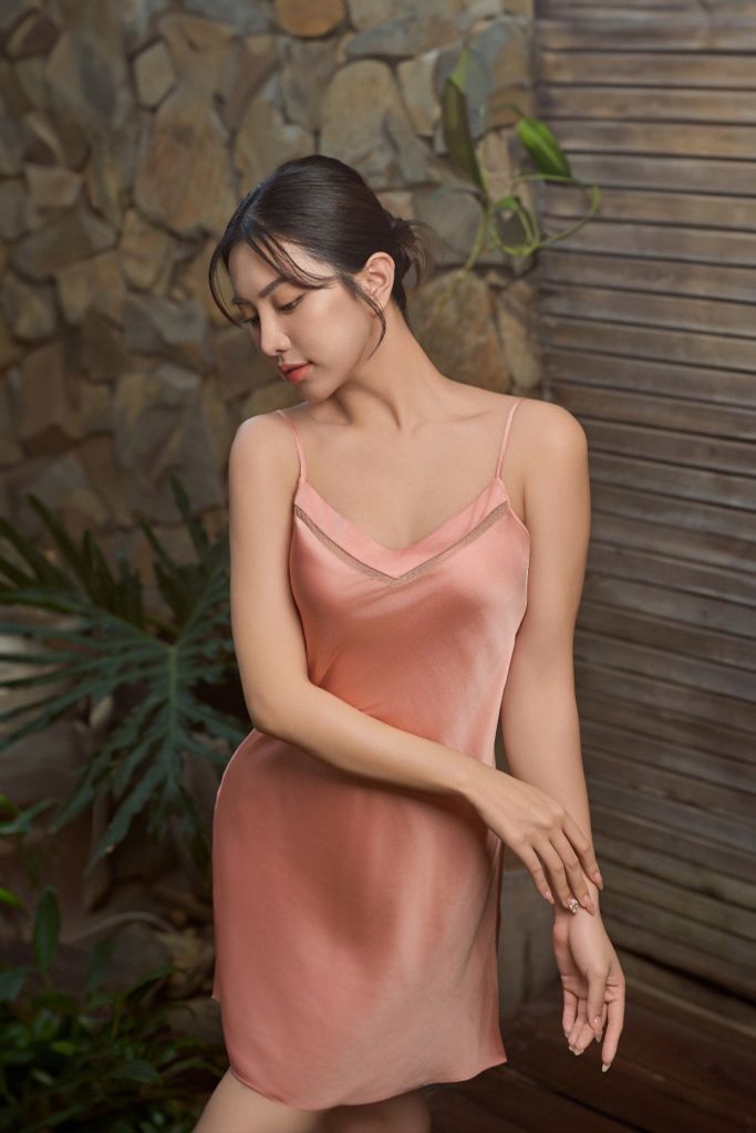 Váy ngủ lụa satin 2 dây  -  1MNSA24104V