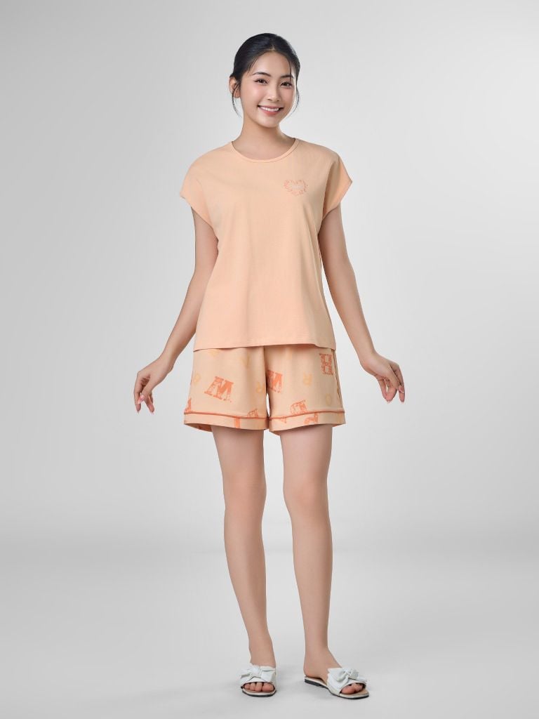 Bộ đồ mặc nhà Cotton quần ngắn tay ngắn  -  1MNCT24117C