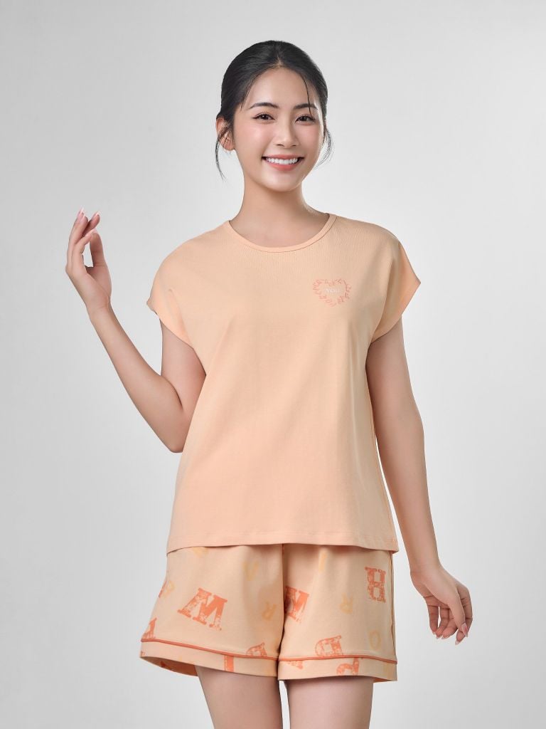Bộ đồ mặc nhà Cotton quần ngắn tay ngắn  -  1MNCT24117C