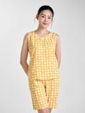  Bộ đồ mặc nhà Lanh quần lửng không tay  -  2MNLA24007S 