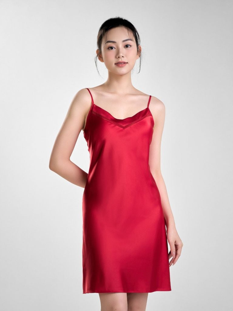 Váy ngủ lụa satin 2 dây  -  1MNSA24104V