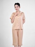  Bộ đồ ngủ Pijama lụa satin quần lửng tay ngắn  -  1MNSA24121N 