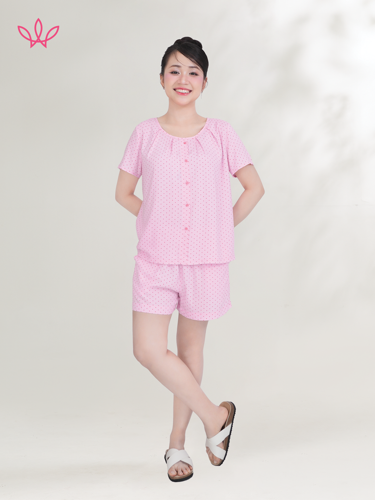 Bộ WONNER by WINNY mặc nhà tole lanh quần ngắn tay ngắn 2MNLA26013N