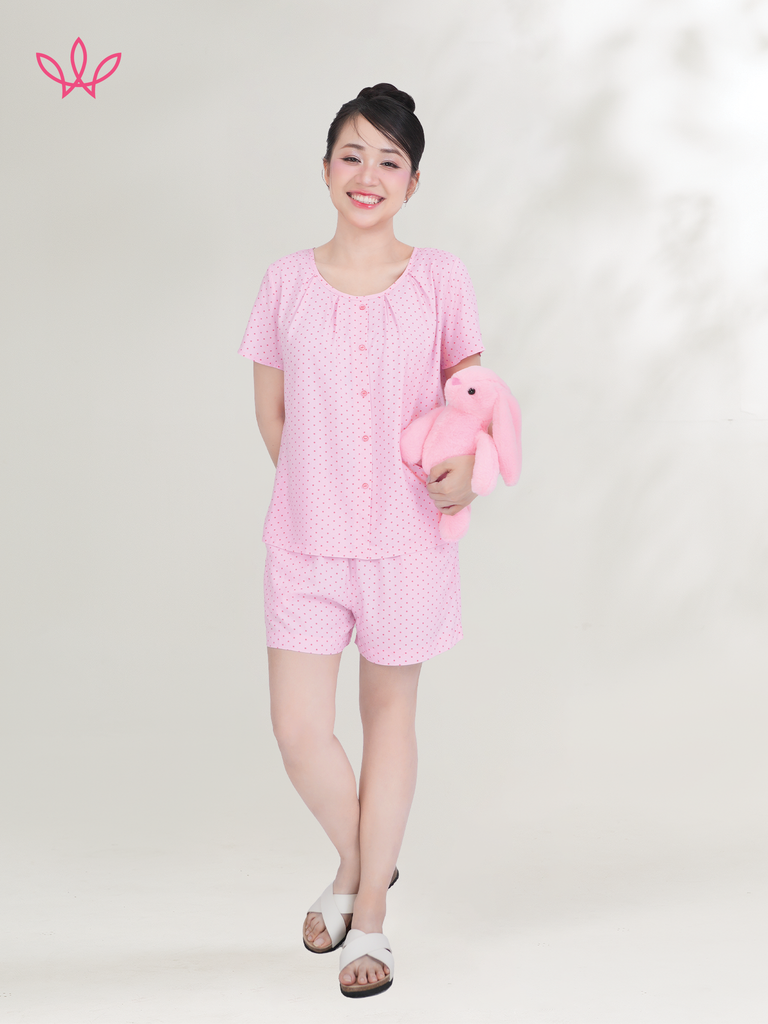 Bộ WONNER by WINNY mặc nhà tole lanh quần ngắn tay ngắn 2MNLA26013N