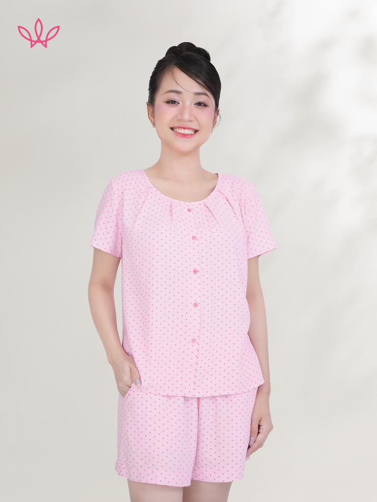 Bộ WONNER by WINNY mặc nhà tole lanh quần ngắn tay ngắn 2MNLA26013N