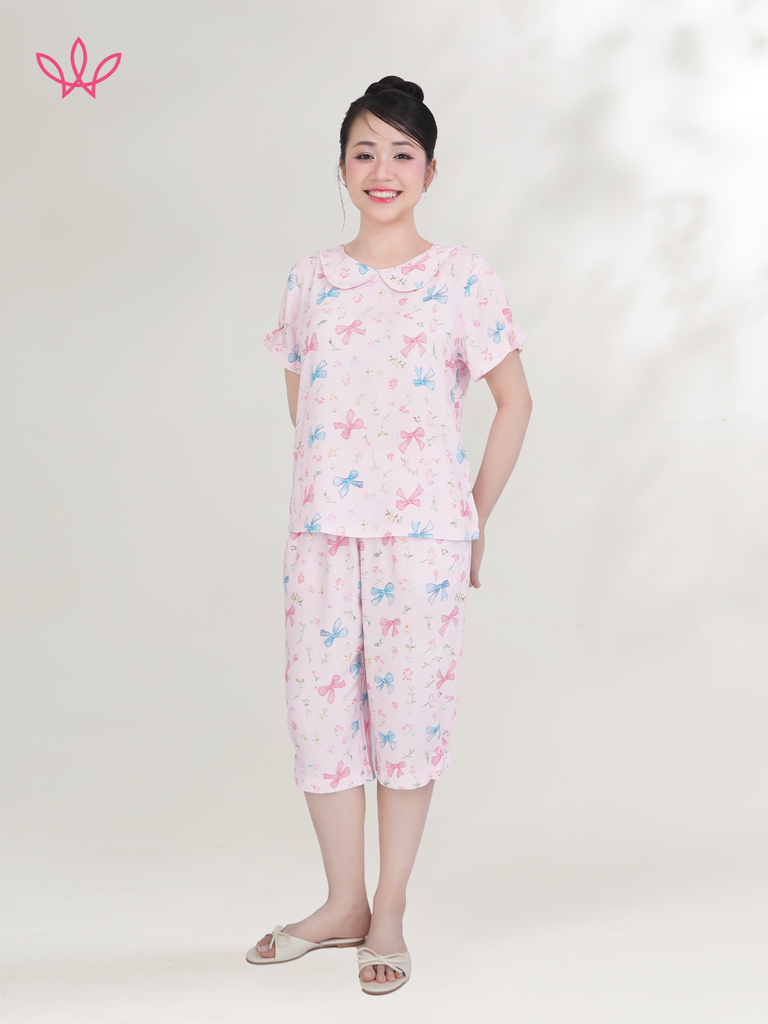 Bộ WONNER BY WINNY tole lanh quần lửng tay ngắn 2MNLA26020L