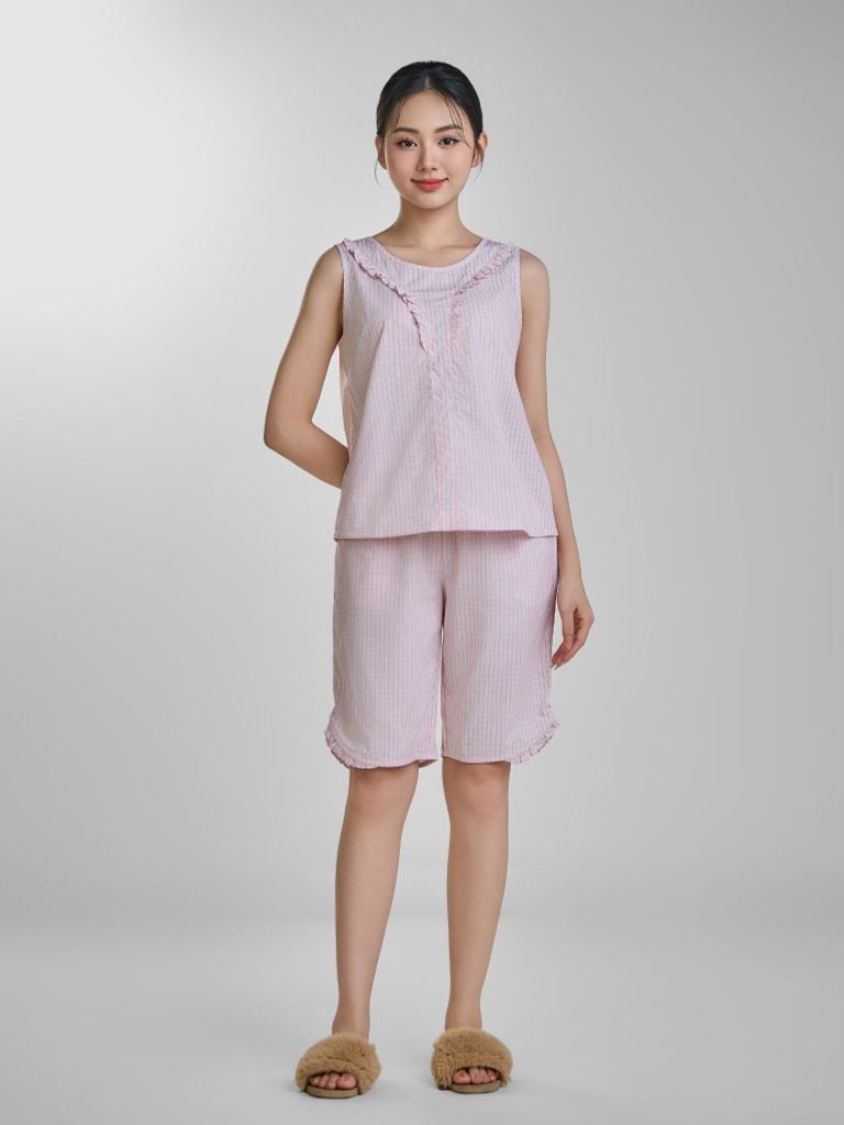 Bộ đồ mặc nhà Woven quần lửng không tay  -  1MNWO24127S