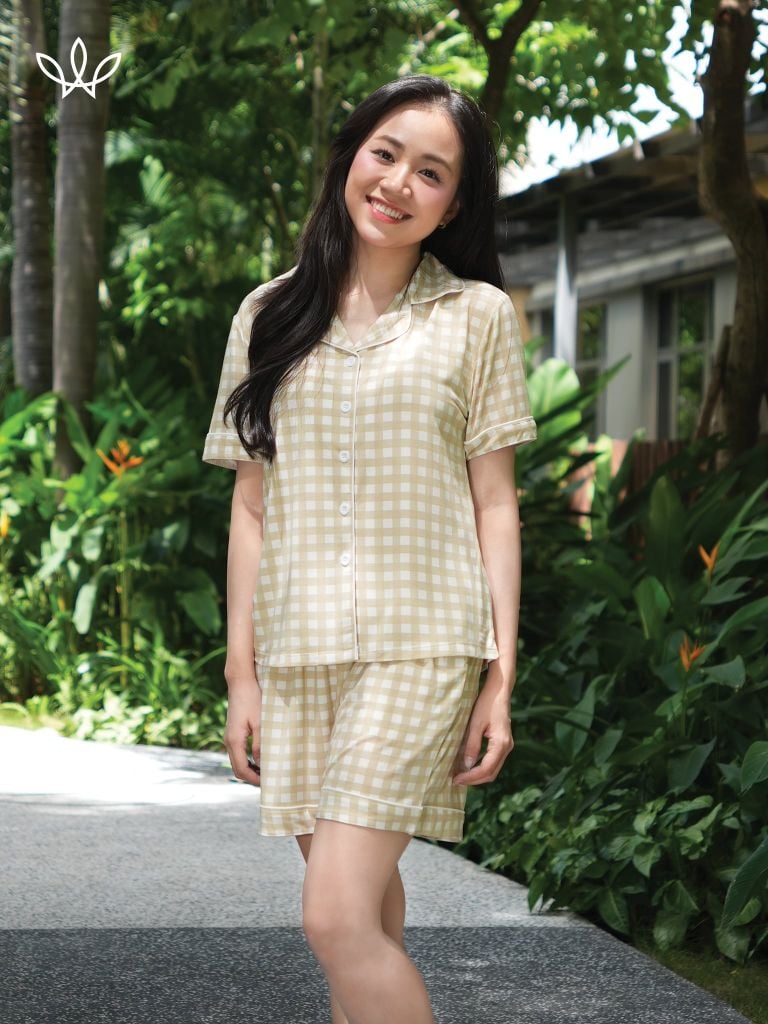 Bộ WINNY cotton pijama quần ngắn tay ngắn 1MNCT26014N