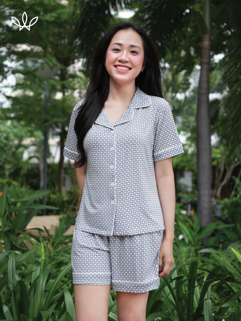 Bộ WINNY cotton pijama quần ngắn tay ngắn 1MNCT26014N
