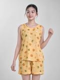  Bộ đồ mặc nhà Lanh quần ngắn không tay  -  2MNLA24021B 