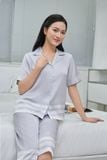  Bộ đồ ngủ Pijama lụa satin quần lửng tay ngắn  -  1MNSA24114N 