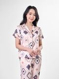  Bộ đồ ngủ Pijama lụa satin quần dài tay ngắn  -  1MNSA24101D 