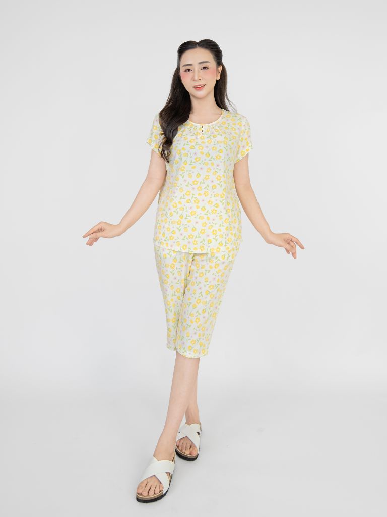 Bộ WONNER BY WINNY tole lanh quần lửng tay ngắn 2MNLA24020N