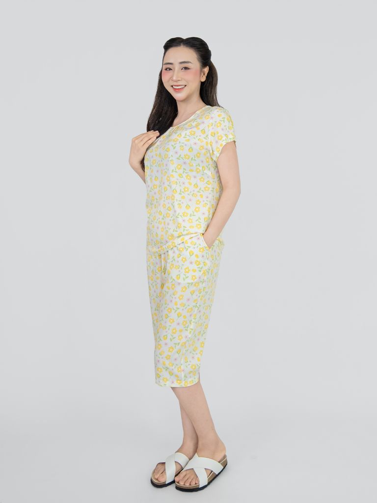 Bộ WONNER BY WINNY tole lanh quần lửng tay ngắn 2MNLA24020N