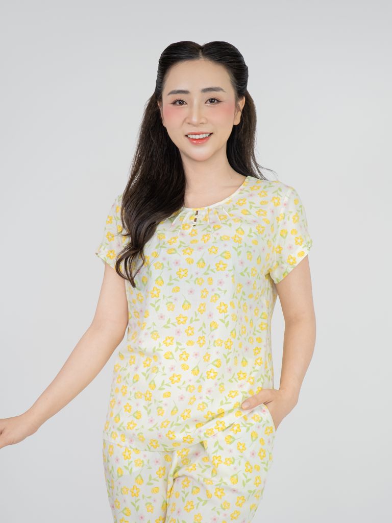 Bộ WONNER BY WINNY tole lanh quần lửng tay ngắn 2MNLA24020N