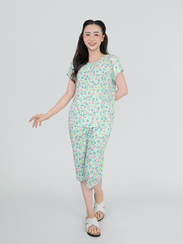 Bộ WONNER BY WINNY tole lanh quần lửng tay ngắn 2MNLA24020N