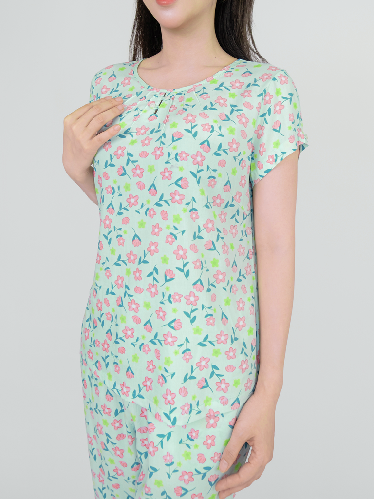 Bộ WONNER BY WINNY tole lanh quần lửng tay ngắn 2MNLA24020N