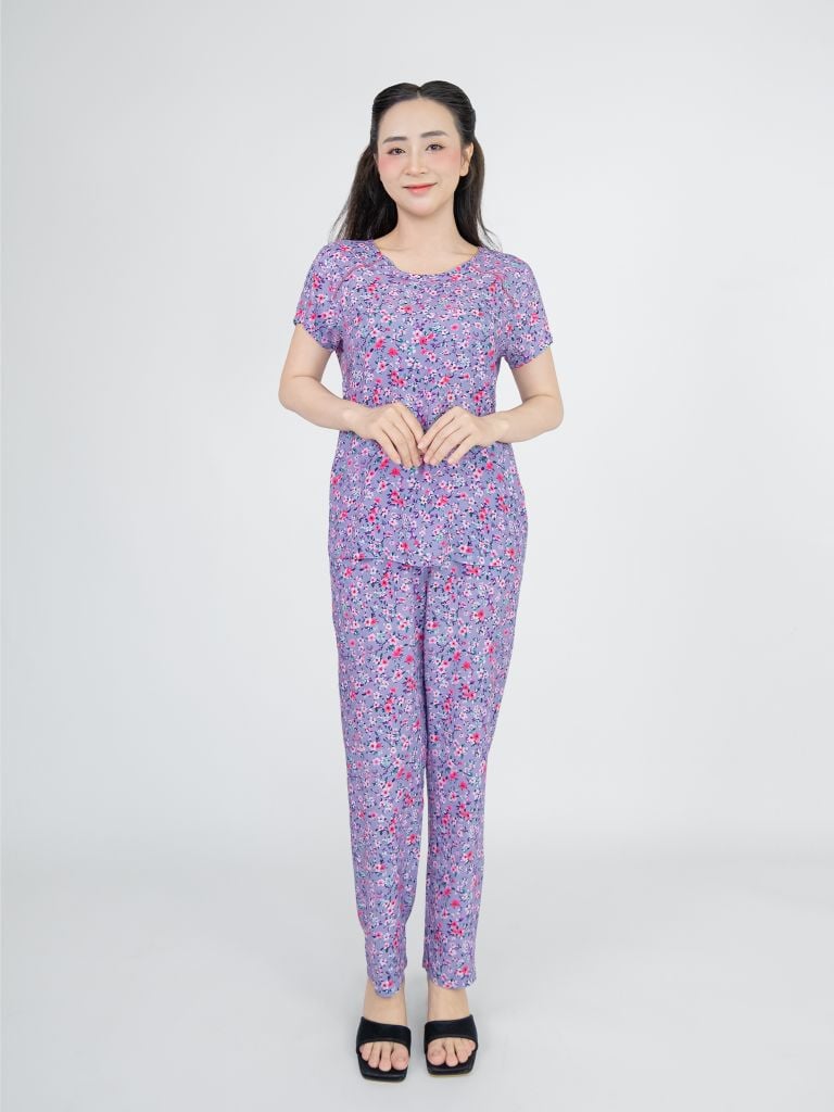 Bộ WONNER BY WINNY tole lanh quần dài tay ngắn 2MNLA25022D