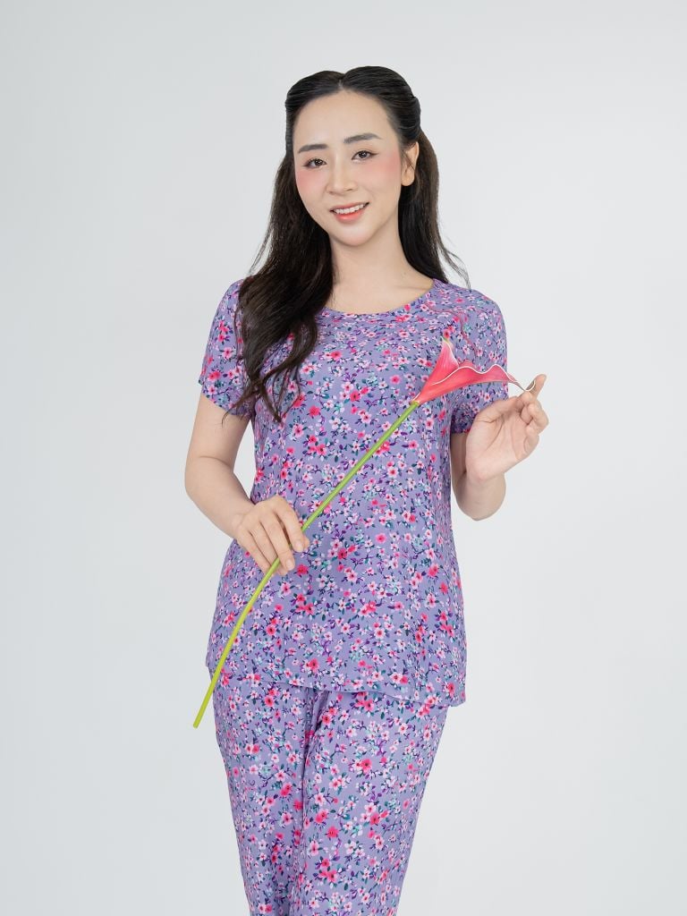Bộ WONNER BY WINNY tole lanh quần dài tay ngắn 2MNLA25022D