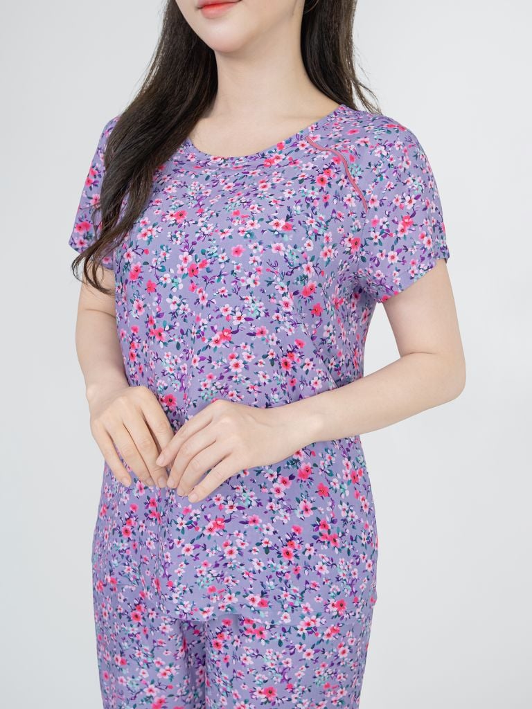 Bộ WONNER BY WINNY tole lanh quần dài tay ngắn 2MNLA25022D