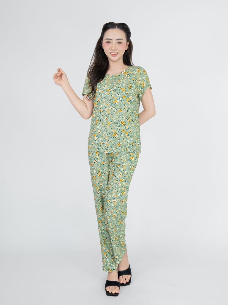 Bộ WONNER BY WINNY tole lanh quần dài tay ngắn 2MNLA25022D