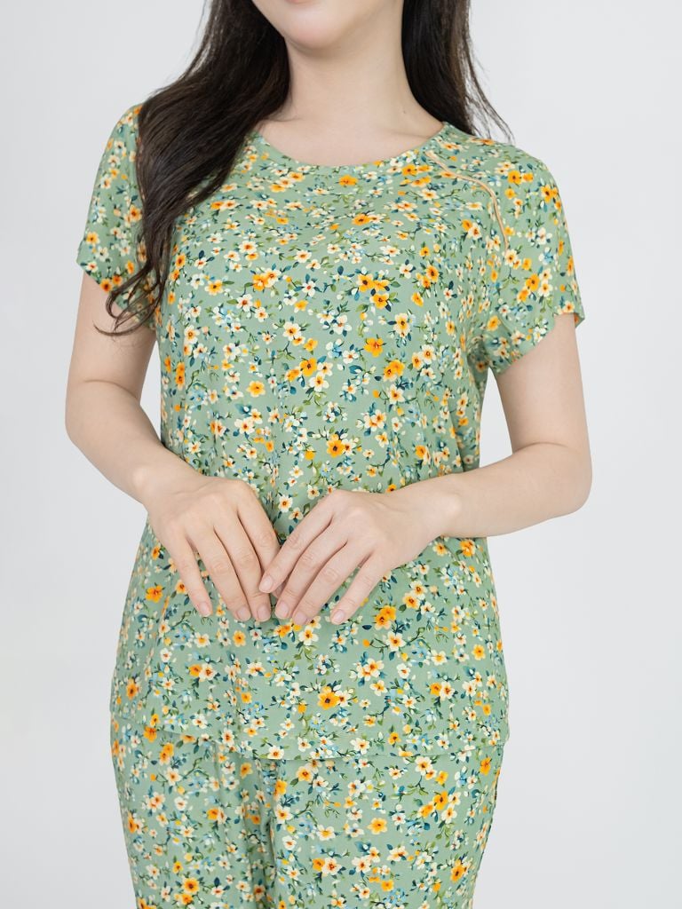 Bộ WONNER BY WINNY tole lanh quần dài tay ngắn 2MNLA25022D