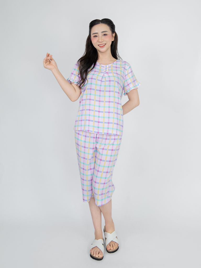 Bộ WONNER BY WINNY tole lanh quần lửng tay ngắn 2MNLA26019L