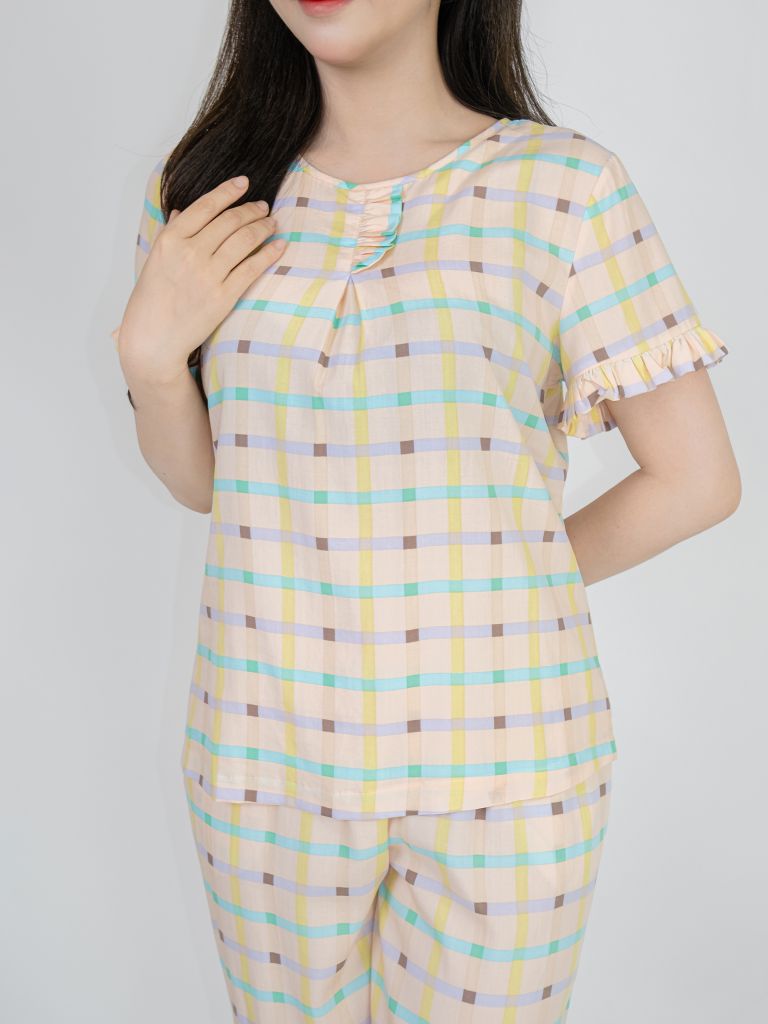 Bộ WONNER BY WINNY tole lanh quần lửng tay ngắn 2MNLA26019L