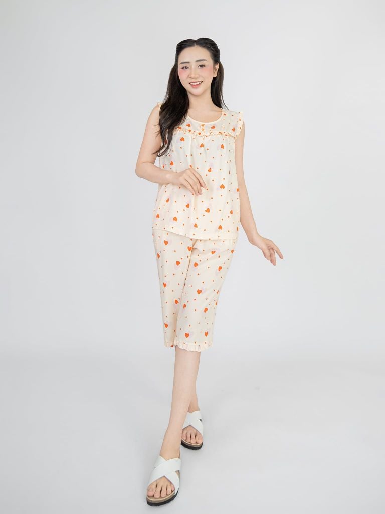Bộ WONNER BY WINNY tole lanh quần lửng không tay 2MNLA26018L