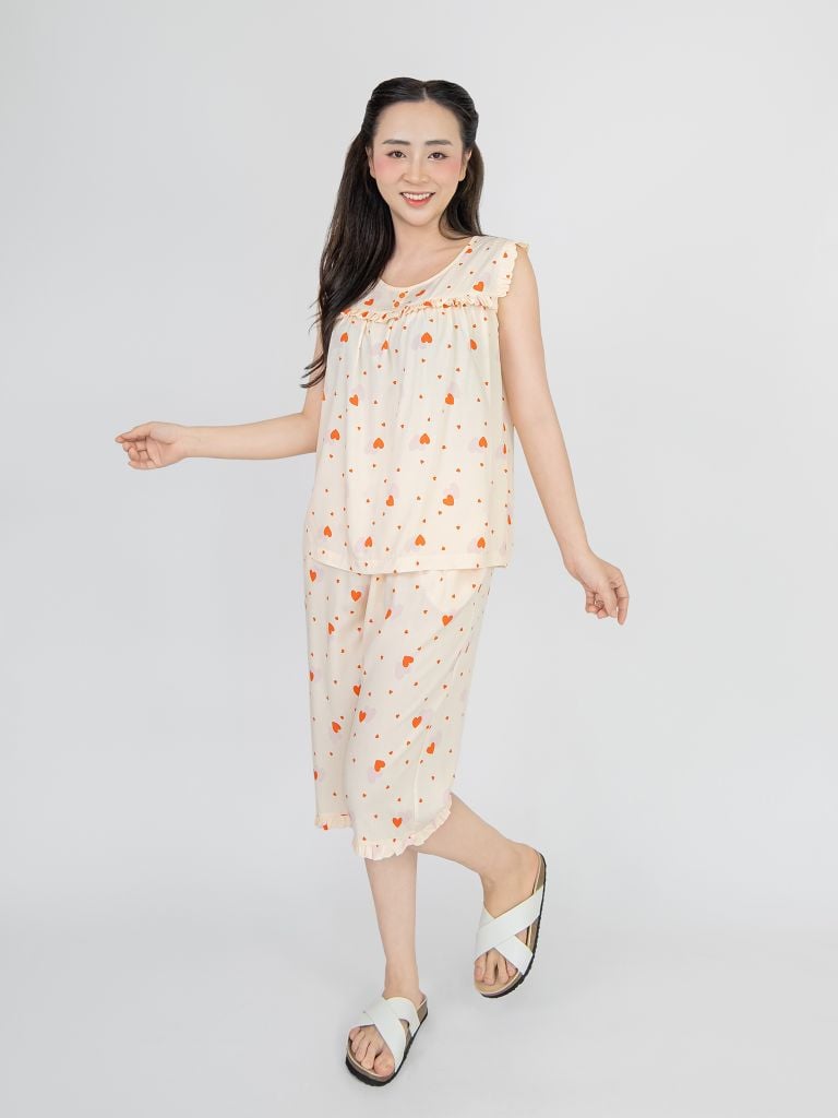 Bộ WONNER BY WINNY tole lanh quần lửng không tay 2MNLA26018L